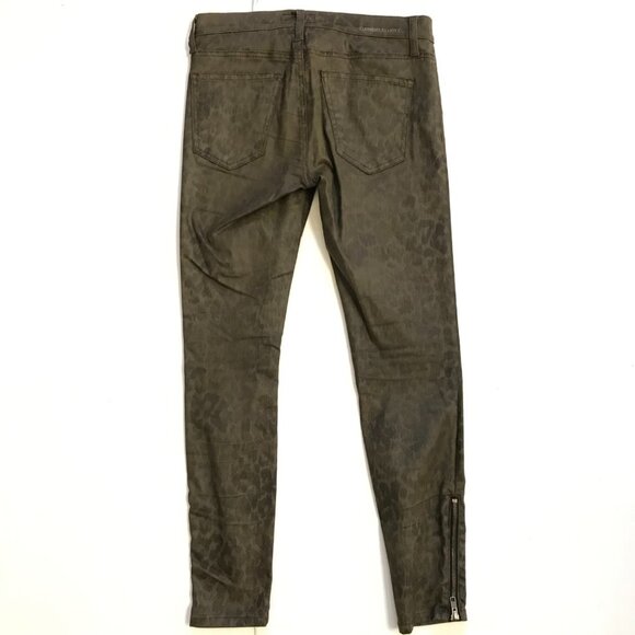 Current Elliott Soho Zip Stiletto Jeans Womens 27 Green Skinny Ankle Zip Stretch - Picture 11 of 13